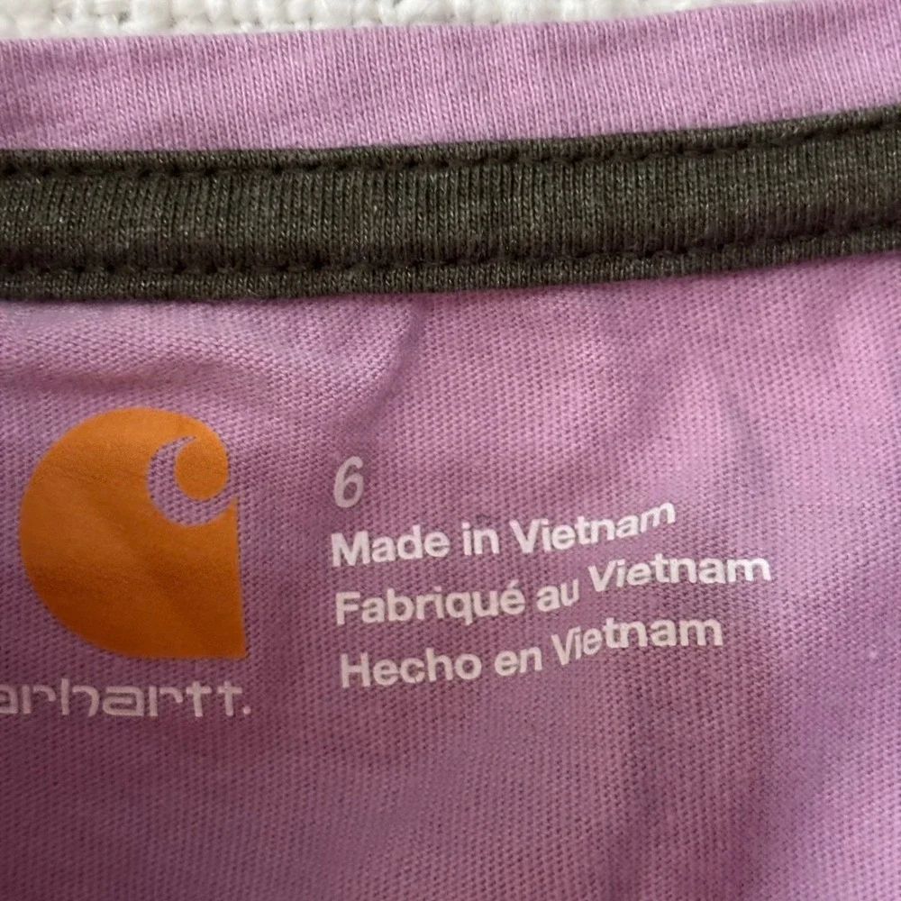 Carhartt Girls Size 6 Lot Hoodie and 2 Long Sleeve Graphic Tees Magenta Purple